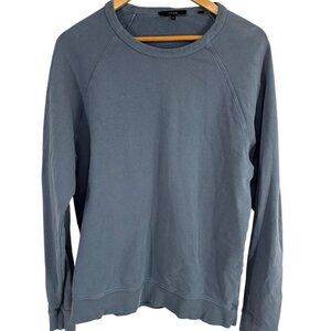 VINCE Dusty Blue Men's Cotton Crewneck Sweater, Size Medium